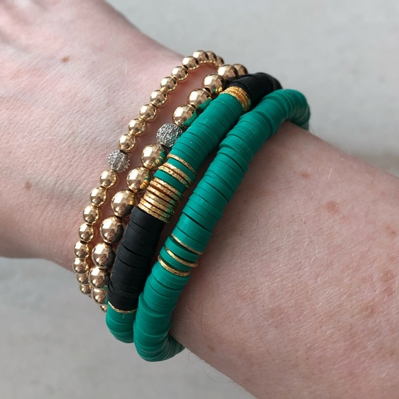 🔸NWT🔸 African Vinyl Heishi Bracelet Set - Picture 2 of 6